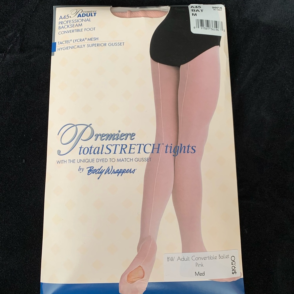 BODY WRAPPERS Women’s Professional Mesh Convertible w/Back Seam Tights  PINK